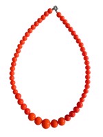 Halskæde med plastperler; Kamma - orange